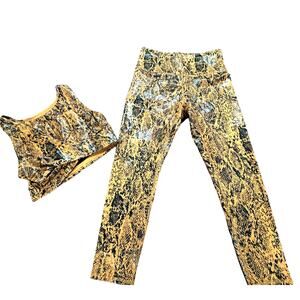 Zobha Snakeskin Matching Top And Leggings Size L,‎ Sexy,Dominatrix ,Gym,Workout